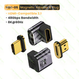 HDMI 2.1 Right-Angle Male-to-Female Adapter - 8K / 4K