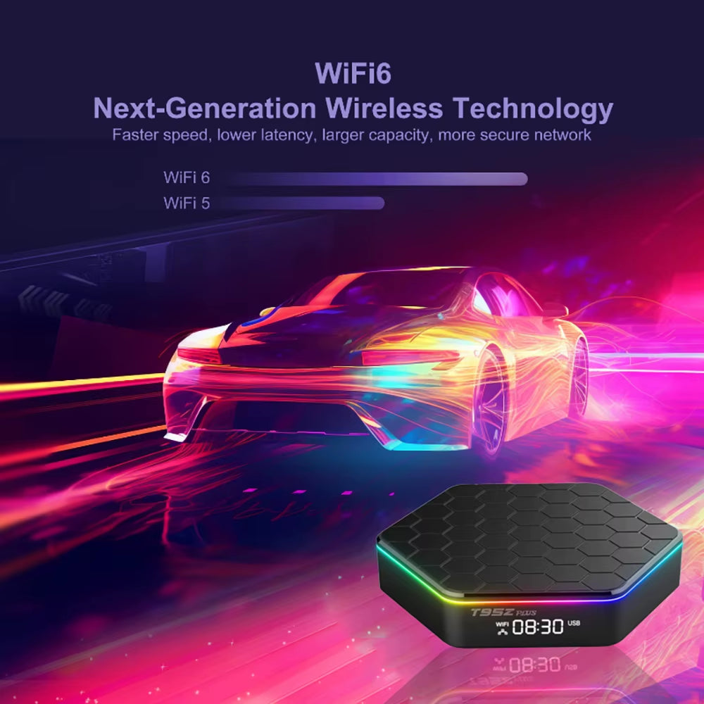 T95Z PLUS - Android 12 - Media Player - with 8K / WiFi 6 / Bluetooth 5 - 64GB RAM / 128GB Storage