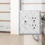Diamond Plate 2 Gang 1-Toggle and 1-Duplex Aluminum Wall Plate - Aluminum
