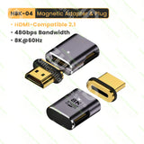 HDMI 2.1 Right-Angle Male-to-Female Adapter - 8K / 4K
