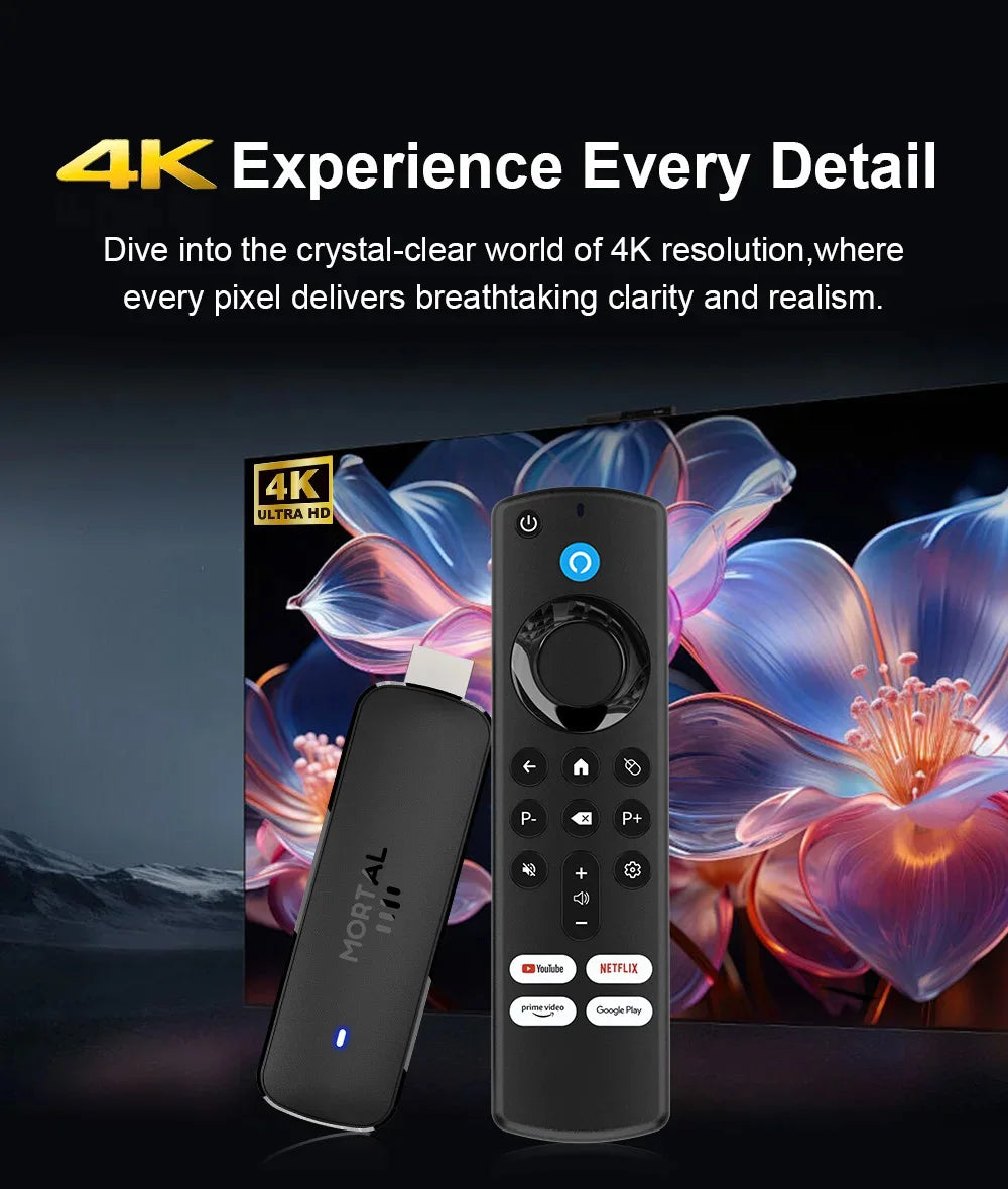 Q8 - Android 14 - Streaming Stick - with 8K / WiFi 6 / Voice Remote - 8GB RAM / 16GB Storage