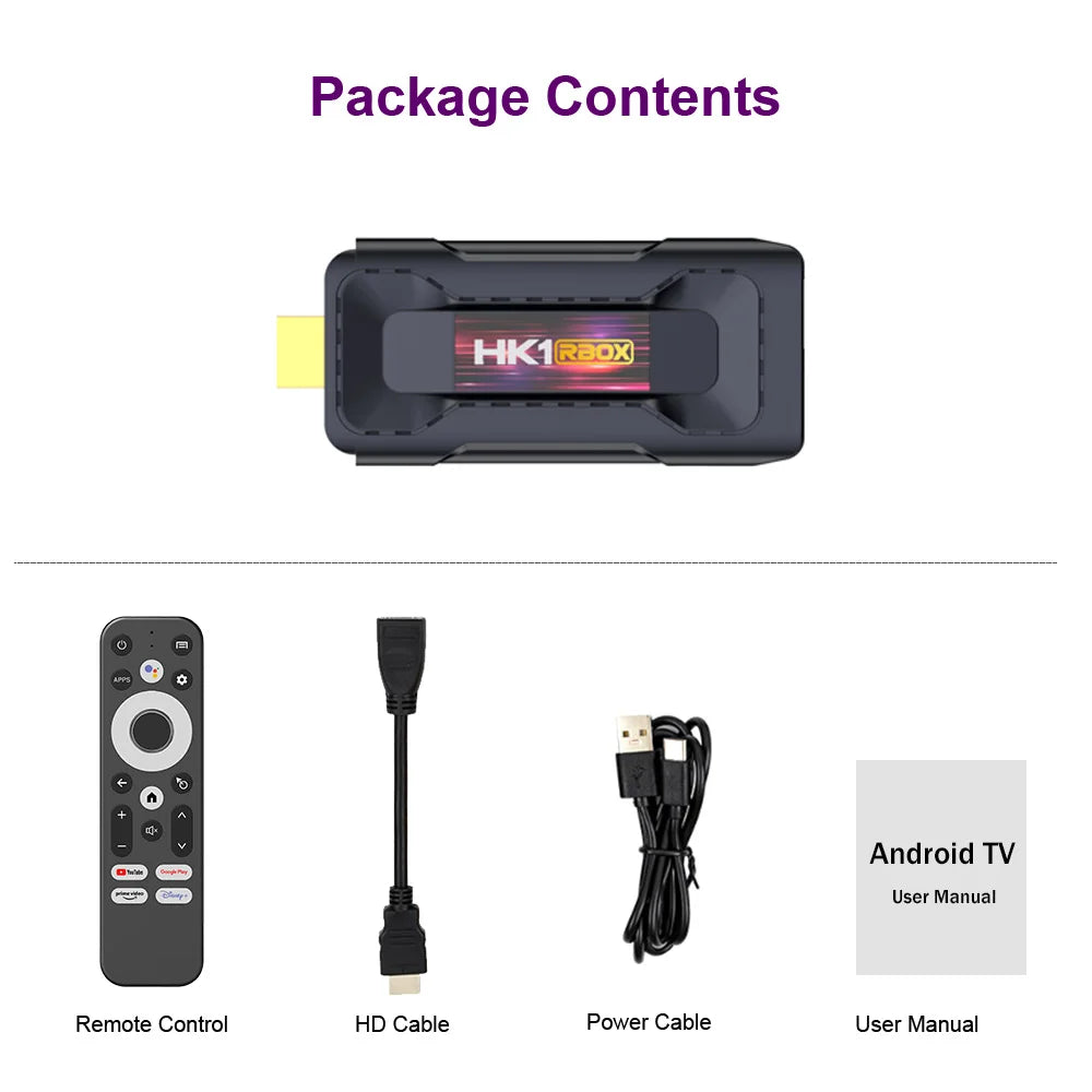 HK1 RBOX D8 - Android 13 - Streaming Stick - with 8K / WiFi 6 / Bluetooth 5 - 4GB RAM / 32GB Storage