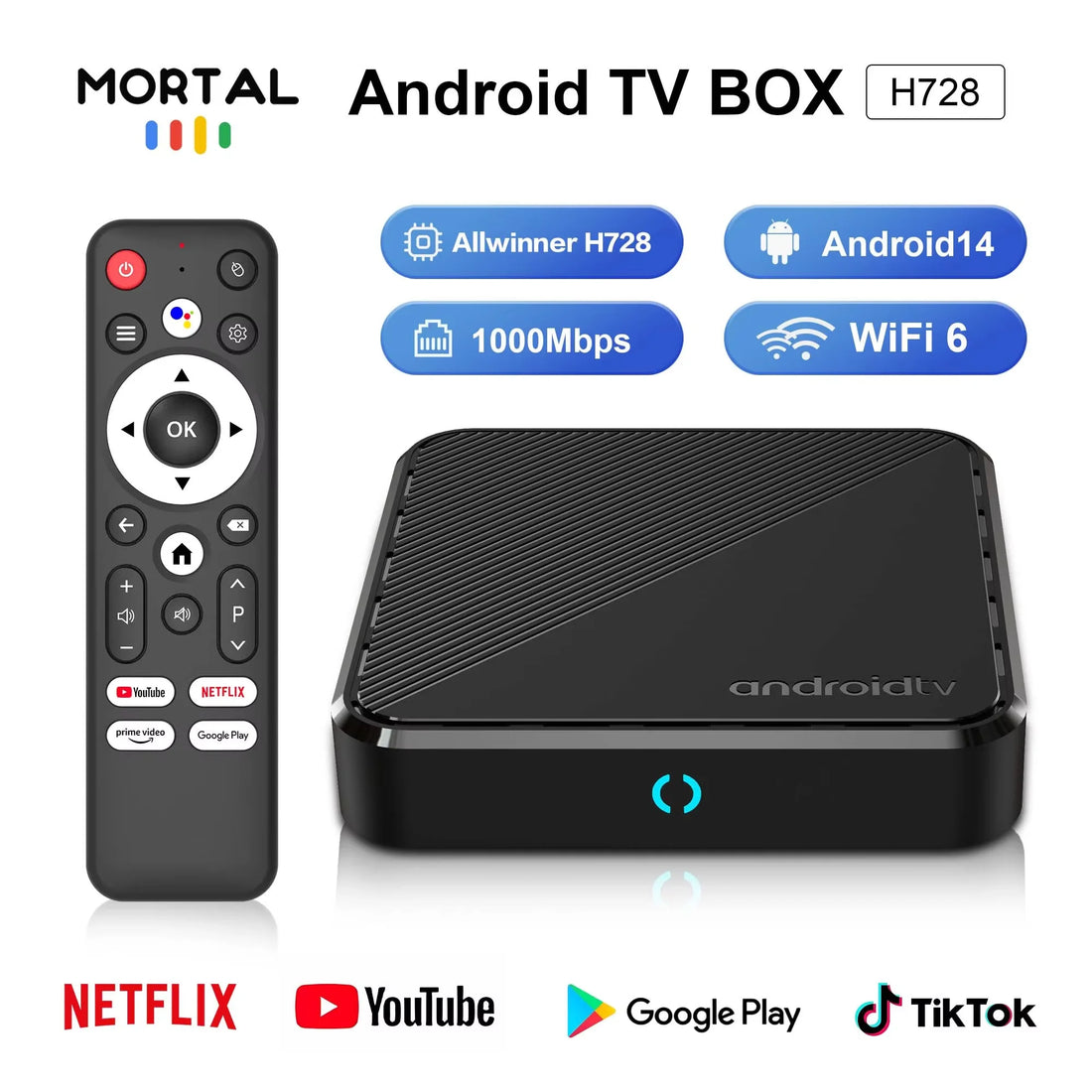 Smart Android H728 - Android 14 - Media Player - with 8K / WiFi 6 / Bluetooth 5