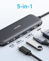 5-in-1 USB-C Hub with HDMI and USB Expansion