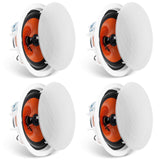 4 PCs 8 Inch in Ceiling Speakers, 100-Watts, Flush Mount Ceiling & in-Wall Speakers System with 8?Impedance 89dB Sensitivity, for Home Kitchen Living Room Bedroom or Covered Outdoor Porches