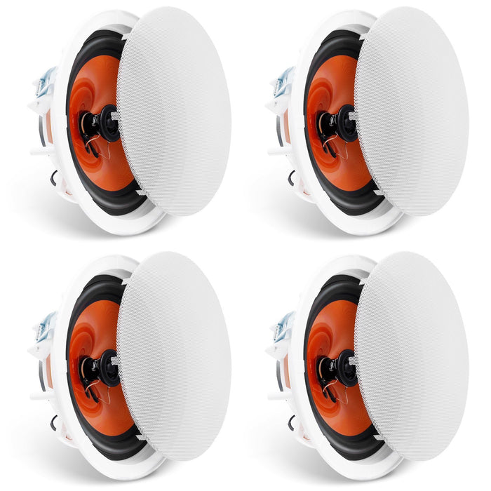 4 PCs 8 Inch in Ceiling Speakers, 100-Watts, Flush Mount Ceiling & in-Wall Speakers System with 8?Impedance 89dB Sensitivity, for Home Kitchen Living Room Bedroom or Covered Outdoor Porches