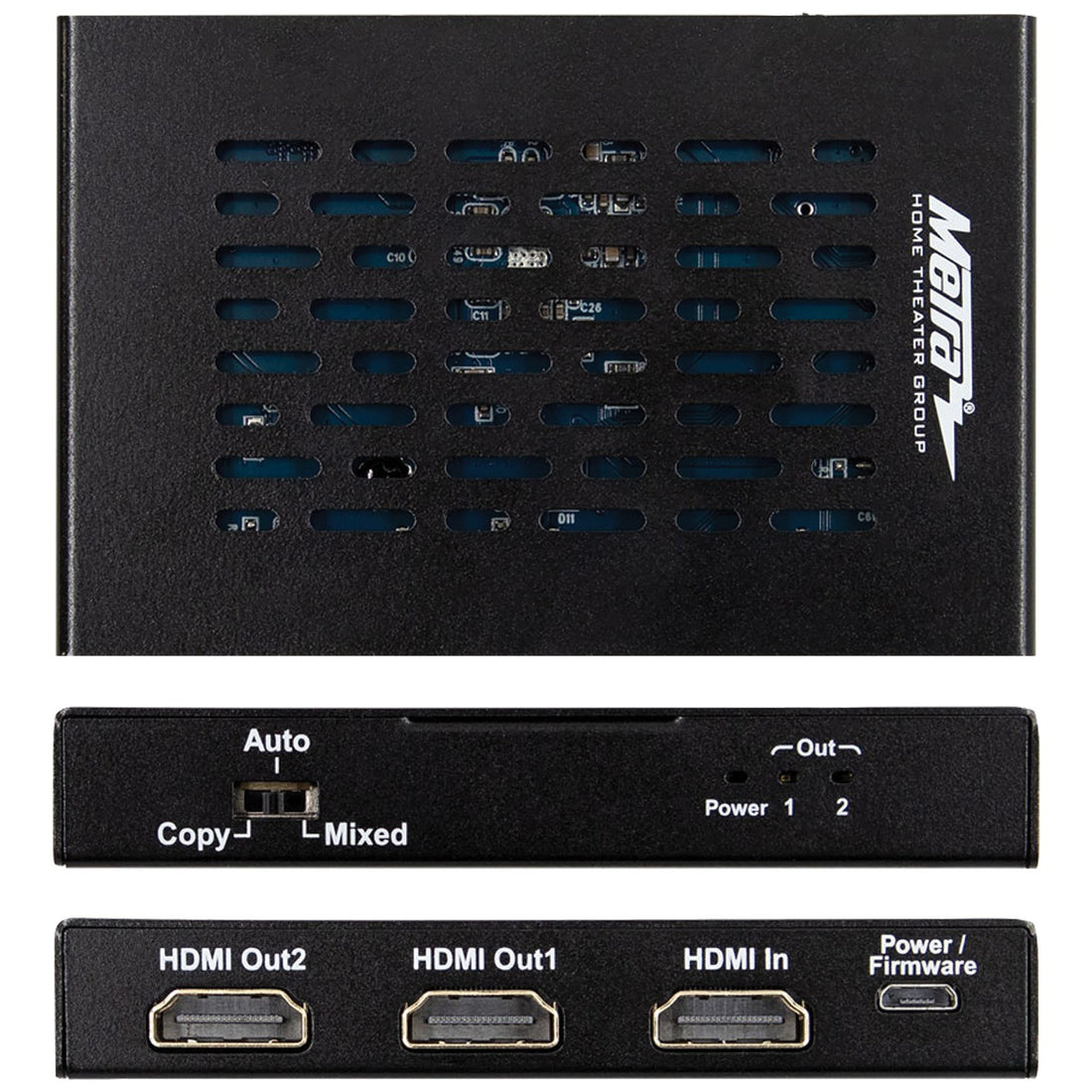 Metra CS-1X2HDMSPL5 HDMI Splitter with 1 Input and 2 Outputs and Built-in Scaling