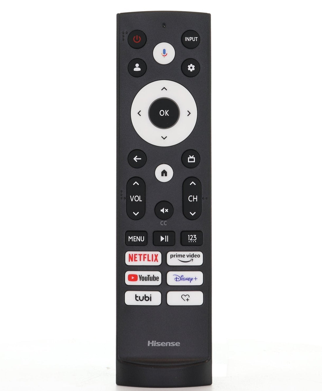 Hisense ERF3AG90H TV Remote Control with Voice - Netflix, Prime Video, Youtube, Disney +, tubi, Heart+