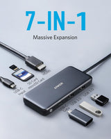7-in-1 USB-C Hub with HDMI, USB and Power Delivery