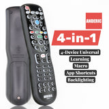 Anderic RRU401.7 4 - Device Universal Remote Control with Backlight, Macro and Learning for TV, Cable, Streaming