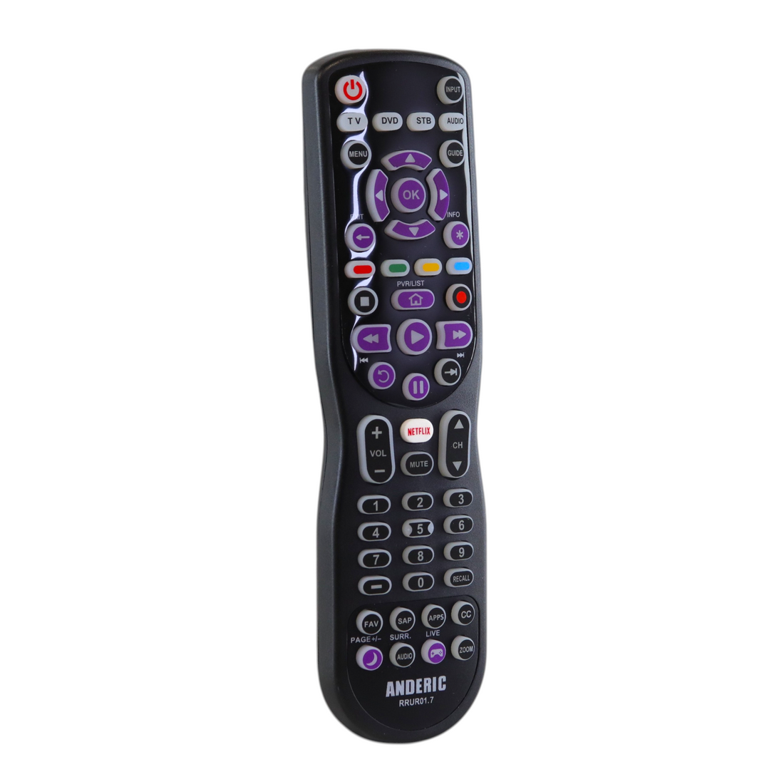 Anderic RRUR01.7 4 - Device Universal Remote Control for Roku Streaming Players & Roku TV's