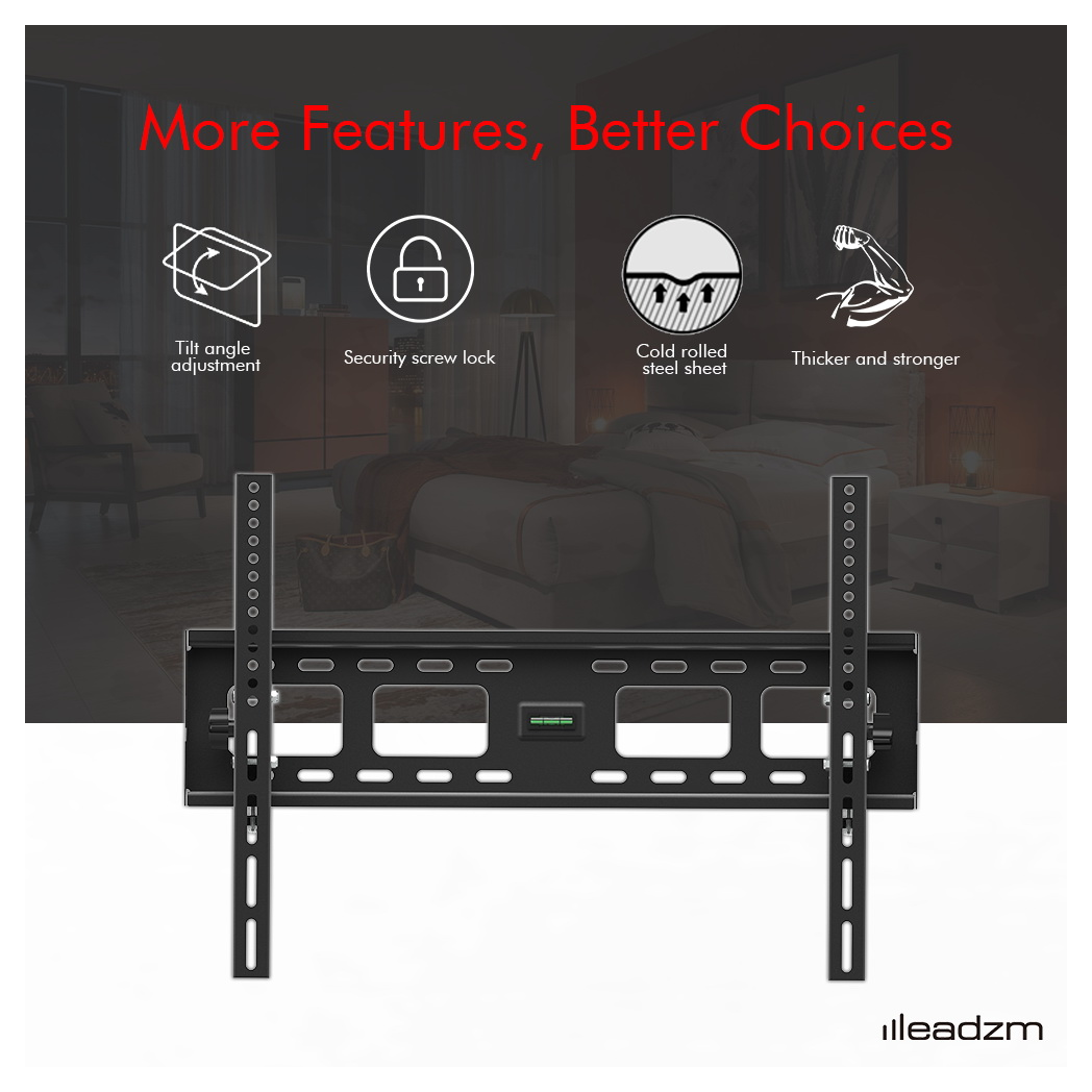 TMW600 32-70" Flat Tilting TV Wall Mount  with Spirit Level
