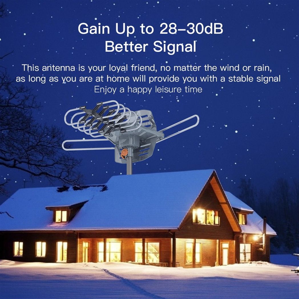 28-36dB 360? UV Dual-band Outdoor Antenna with Stand Black