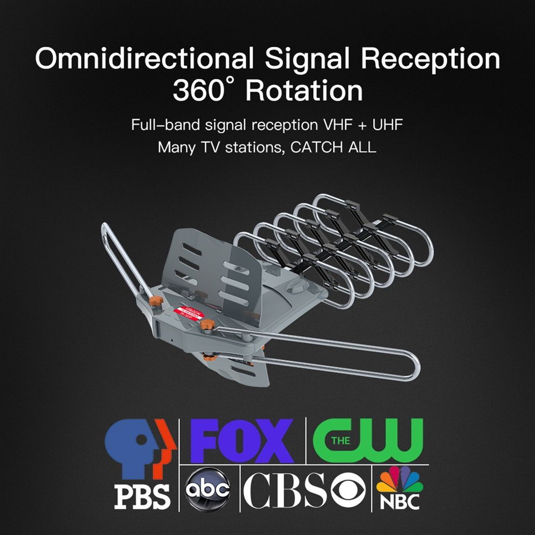 28-36dB 360? UV Dual-band Outdoor Antenna with Stand Black