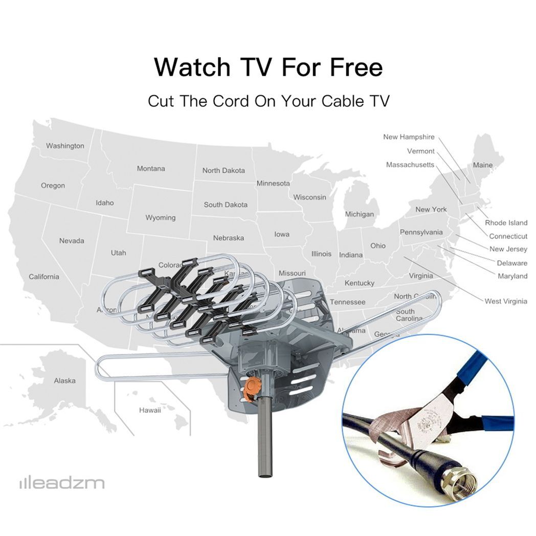 28-36dB 360? UV Dual-band Outdoor Antenna with Stand Black
