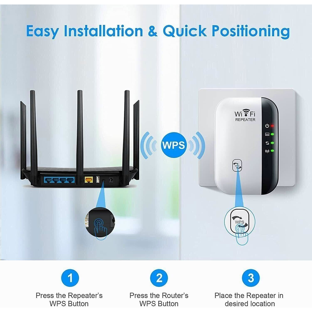 NEW! WiFi Range Extender Internet Booster Wireless Signal Repeater