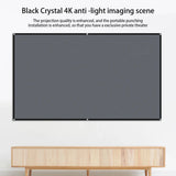 4K high-definition projection screen with 60-133 inch metal anti light screen hook design suitable for low...