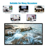 4K high-definition projection screen with 60-133 inch metal anti light screen hook design suitable for low...
