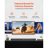 Sound Bar for Smart TV, 2.1 Channel, 35-Inch Compact Soundbar TV Speakers with Built-In Subwoofer for Projector, Bluetooth AUX Connection, Easy Setup, 120W Surround Sound System for Home Audio