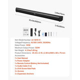 Sound Bar for Smart TV, 2.1 Channel, 35-Inch Compact Soundbar TV Speakers with Built-In Subwoofer for Projector, Bluetooth AUX Connection, Easy Setup, 120W Surround Sound System for Home Audio