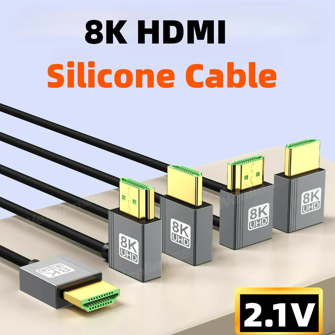HDMI 2.1 Right-Angle Male-to-Female Adapter - 8K / 4K