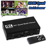 4K HDMI Multiviewer Switch - 4 Inputs to 1 Display