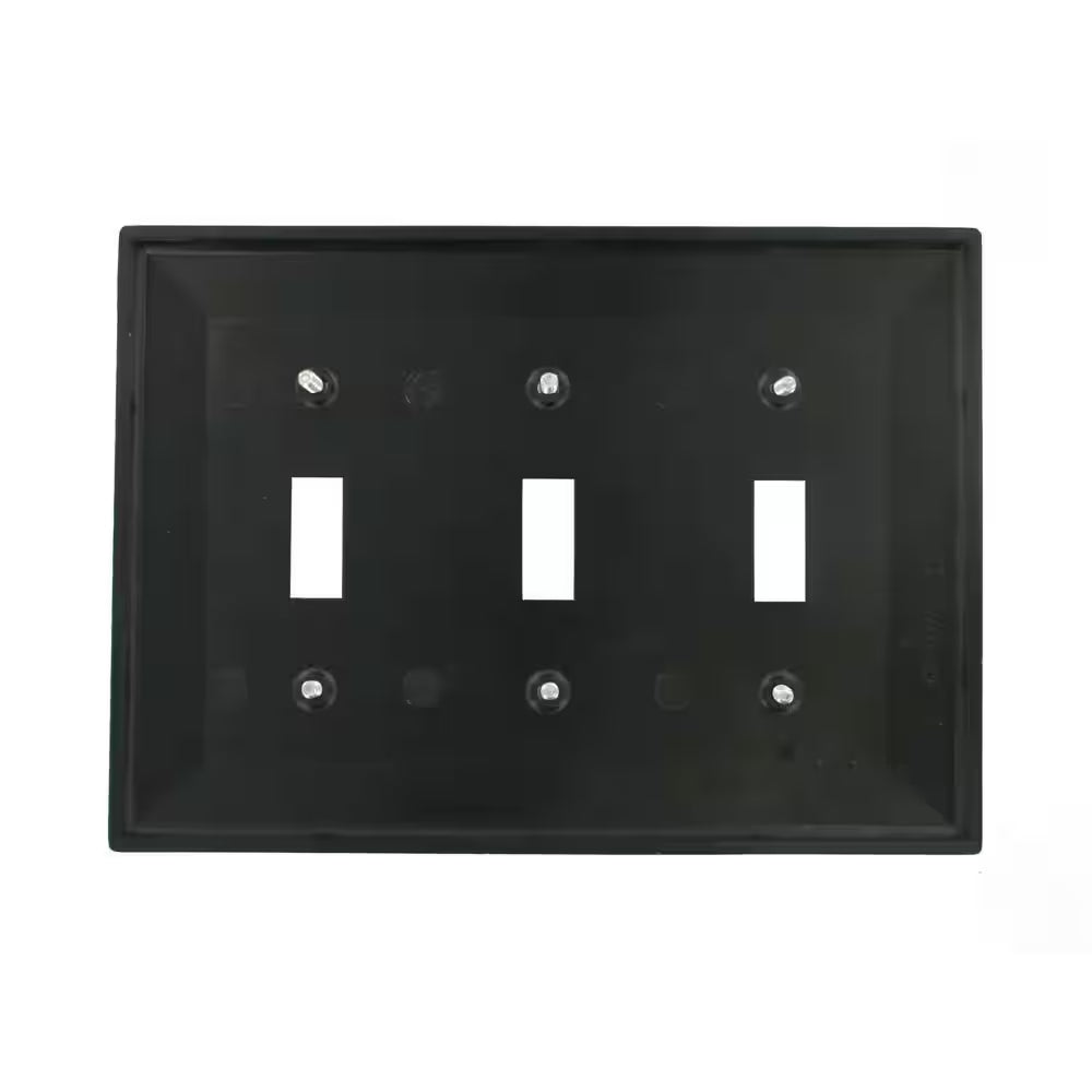 Black 3-Gang Toggle Wall Plate (1-Pack)