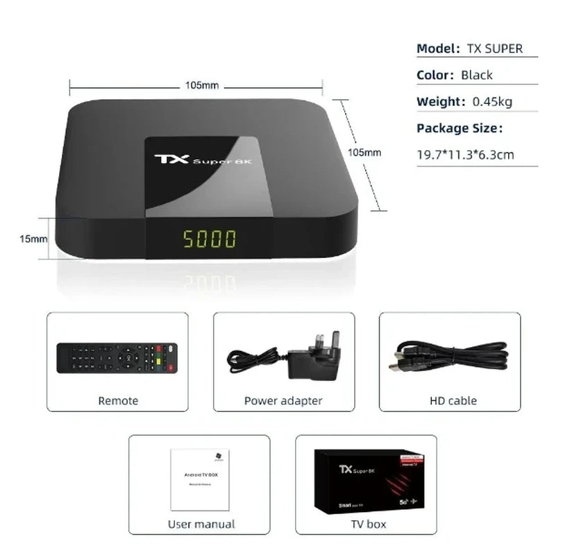 TX SUPER - Android 11 - Media Player - with 8K - 2GB RAM / 16GB Storage