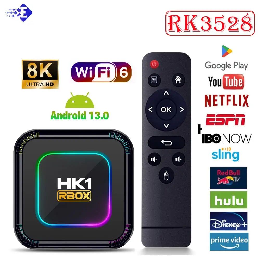 HK1 RBOX K8 - Android 13 - Media Player - with 8K / WiFi 6 - 4GB RAM / 128GB Storage