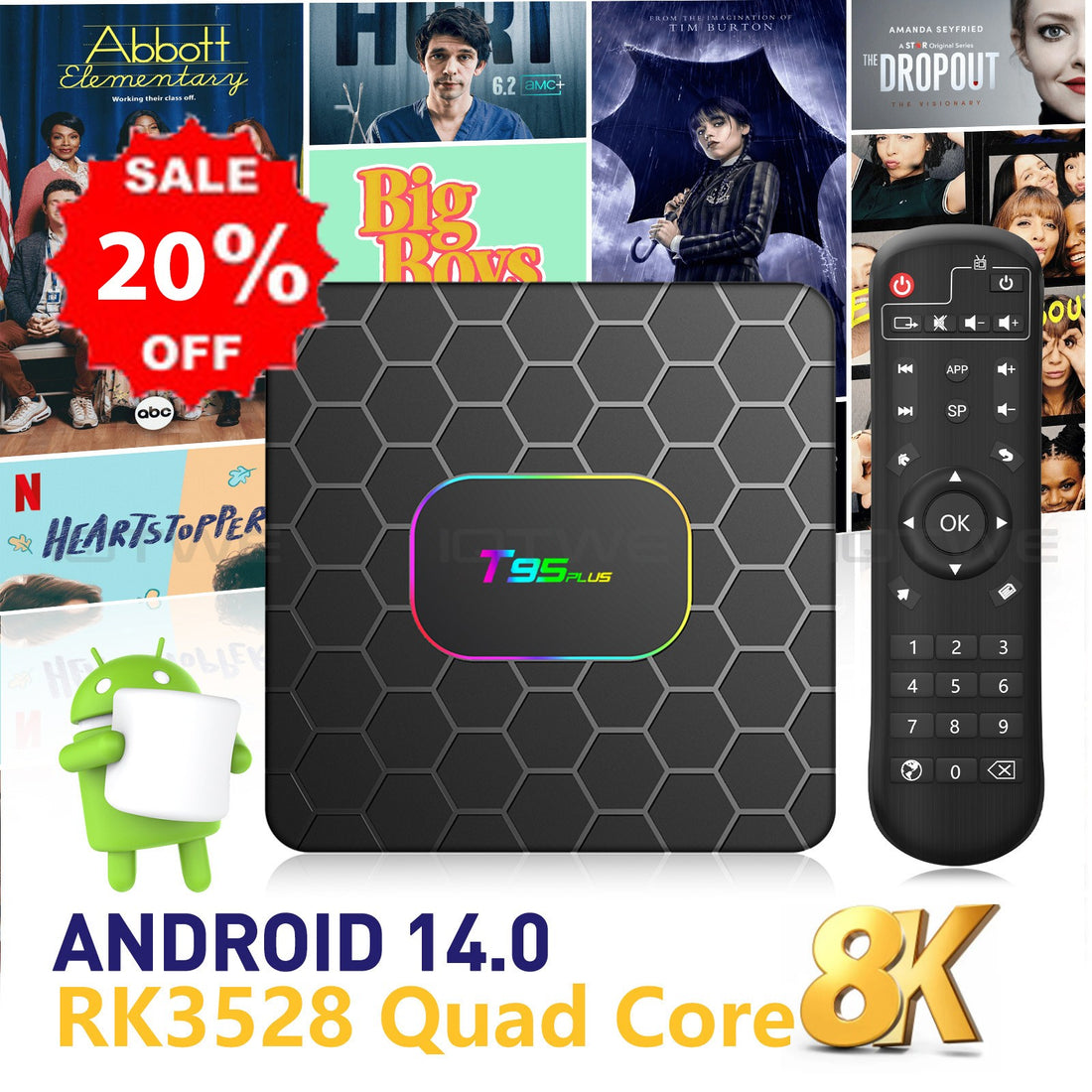 Smart Android - Android 14 - Media Player - with WiFi 6 - 128GB RAM / 64GB Storage