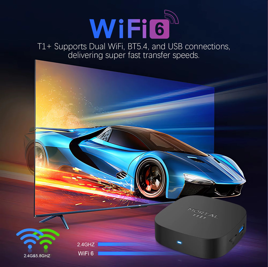 T1 - Android 16 - Media Player - with 8K / Dual-Band WiFi - 8GB RAM / 128GB Storage