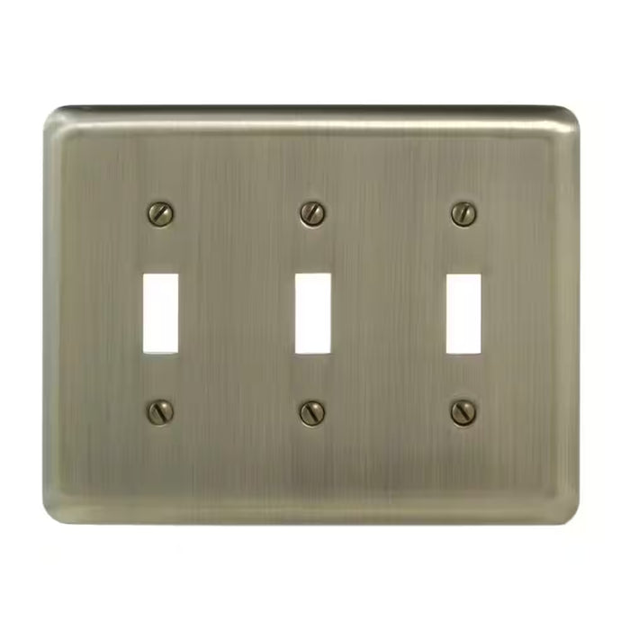 Brass 3-Gang Toggle Wall Plate (1-Pack)