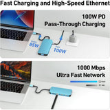 11-in-1 USB-C Docking Station with HDMI, VGA, Ethernet and PD