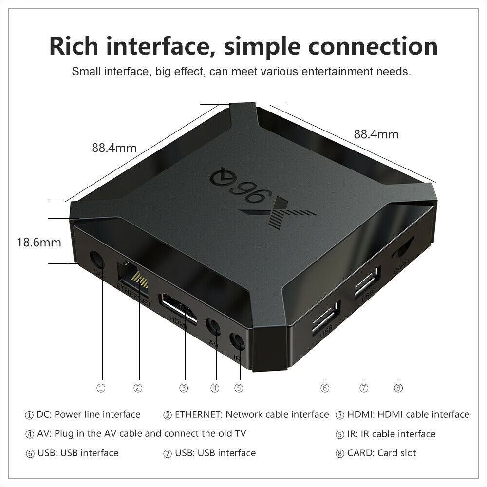 Smart Android - Android 14 - Media Player - with WiFi 6 - 128GB RAM / 64GB Storage