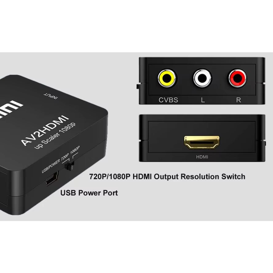 RCA to HDMI Converter with USB Cable 1080P AV to HDMI Adapter AV2HDMI AV/CVSB to HDMI AV to HDMI Switch HD