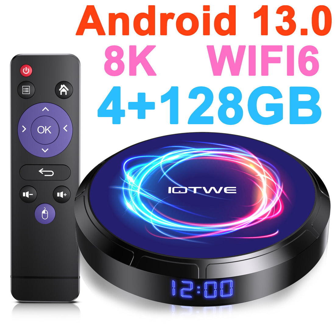Smart Android - Android 14 - Media Player - with WiFi 6 - 128GB RAM / 64GB Storage