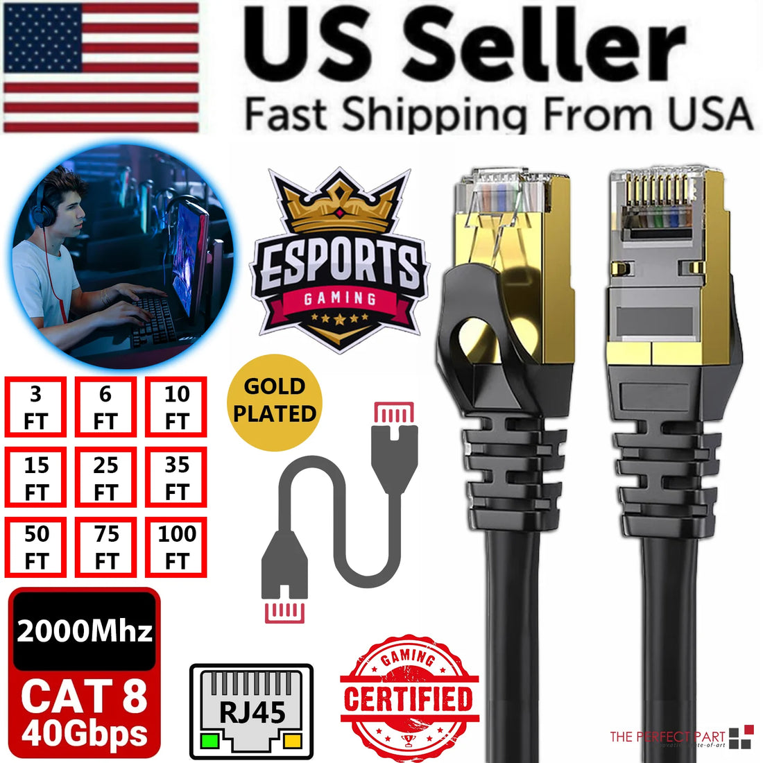 Cat8 Ethernet Network Cable / Adapter