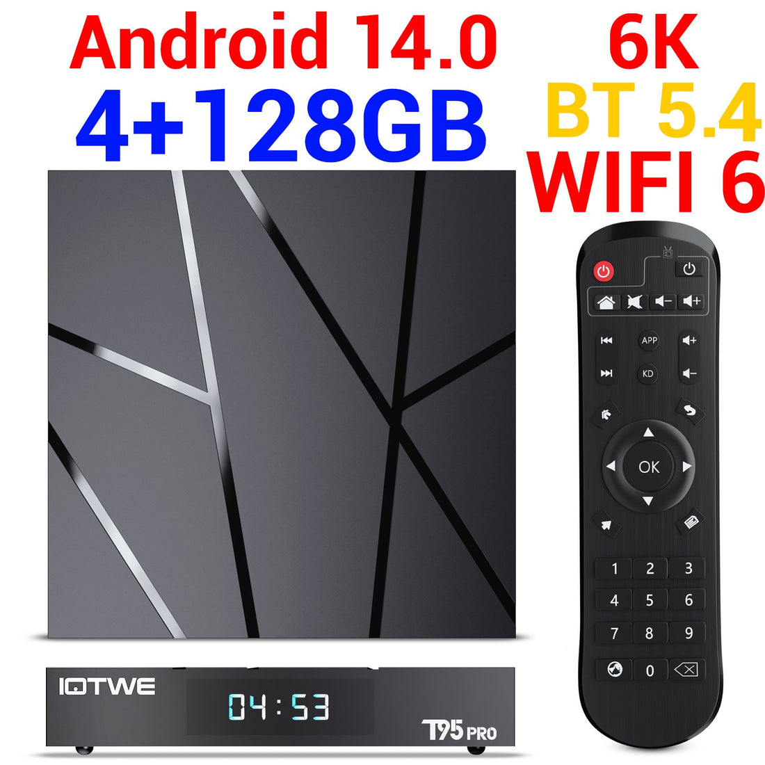 Smart Android - Android 14 - Media Player - with WiFi 6 - 128GB RAM / 64GB Storage