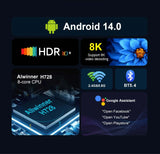 Smart Android H728 - Android 14 - Media Player - with 8K / WiFi 6 / Bluetooth 5