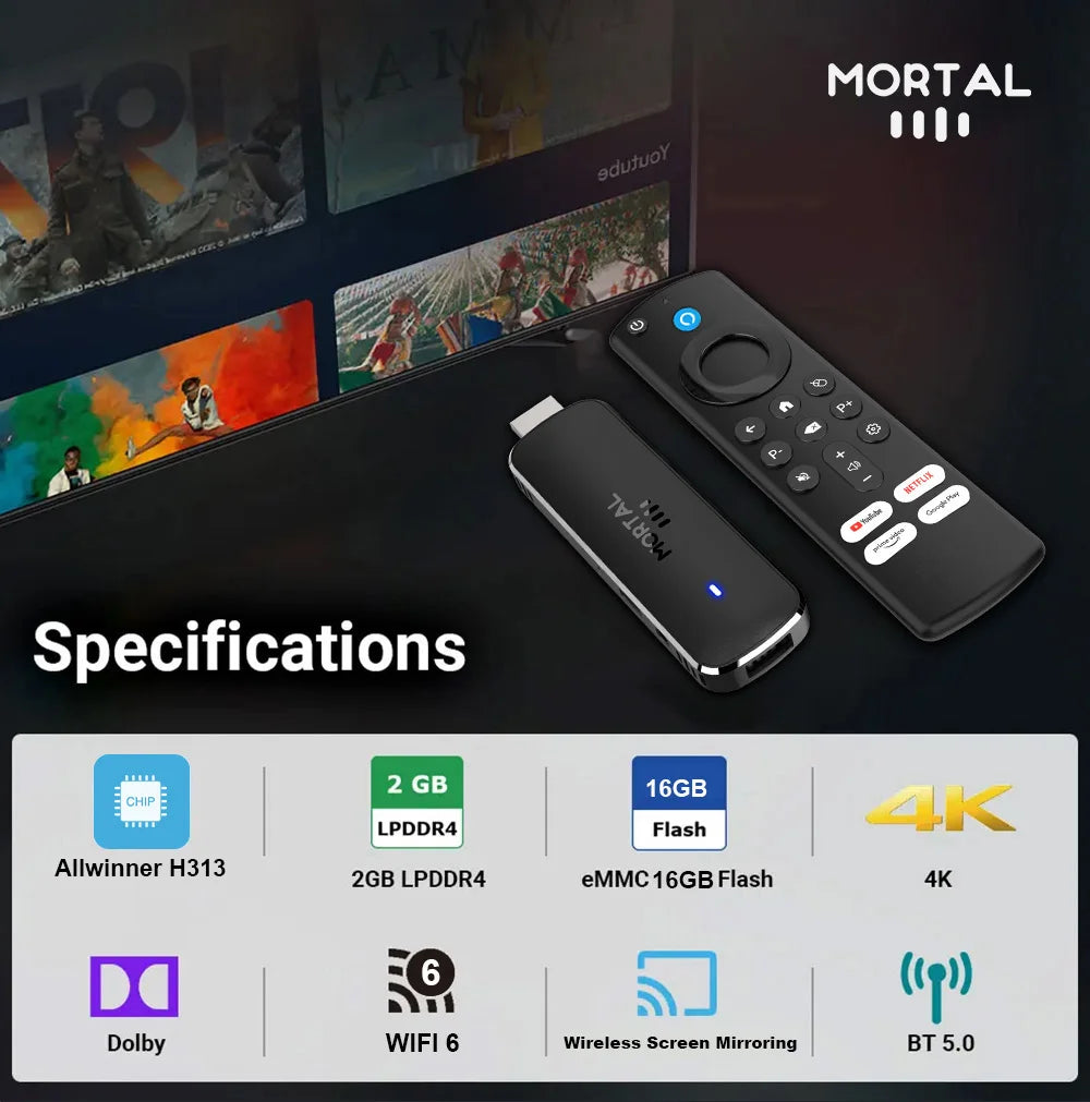 Q8 - Android 14 - Streaming Stick - with 4K / WiFi 6 / Bluetooth 5