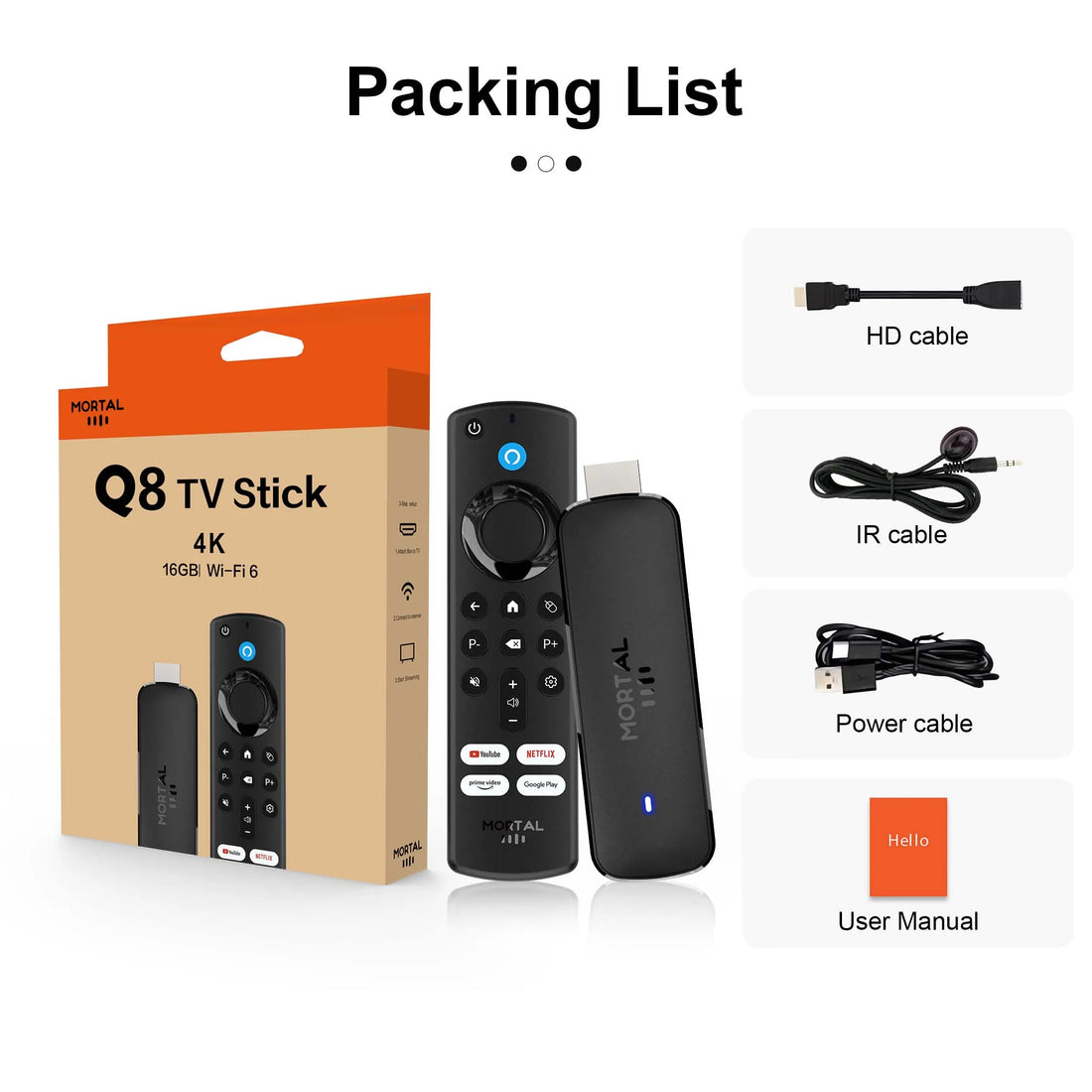 Q8 - Streaming Stick - with 4K / WiFi 6 / Voice Remote