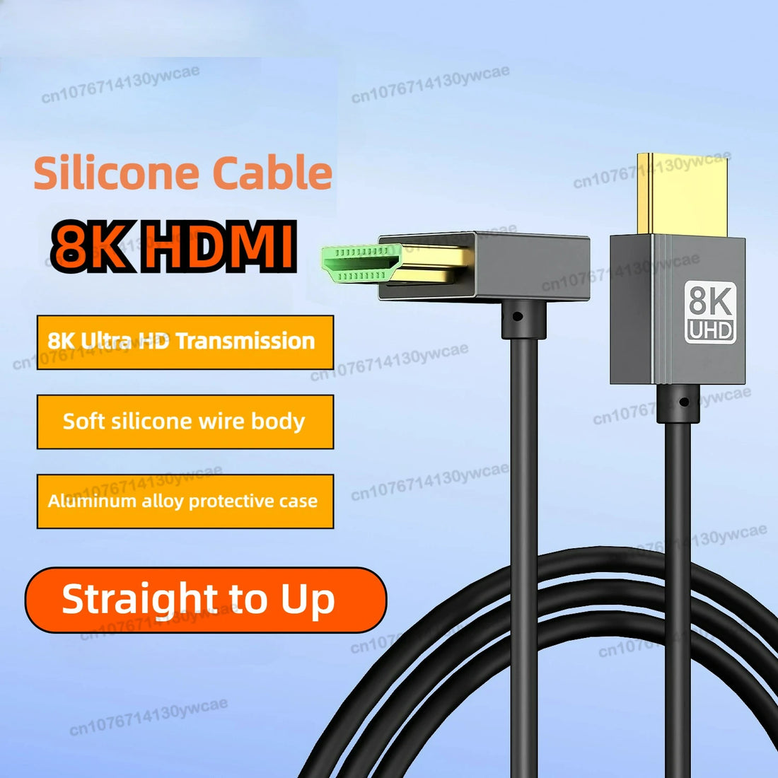 HDMI 2.1 Right-Angle Male-to-Female Adapter - 8K / 4K