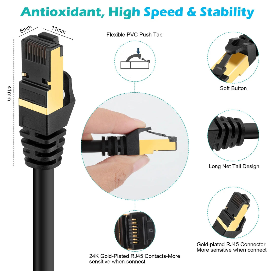 Cat8 Ethernet Network Cable / Adapter