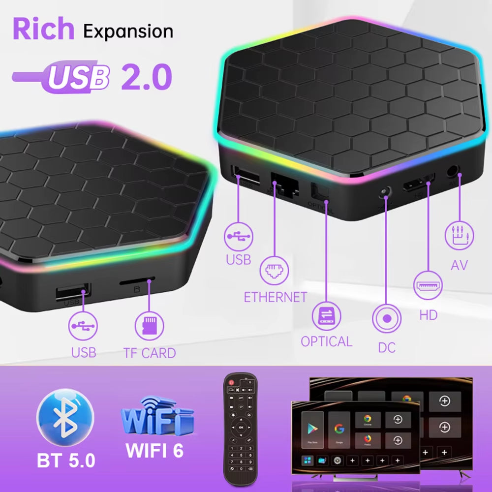 T95Z PLUS - Android 12 - Media Player - with 8K / WiFi 6 / Bluetooth 5 - 64GB RAM / 128GB Storage