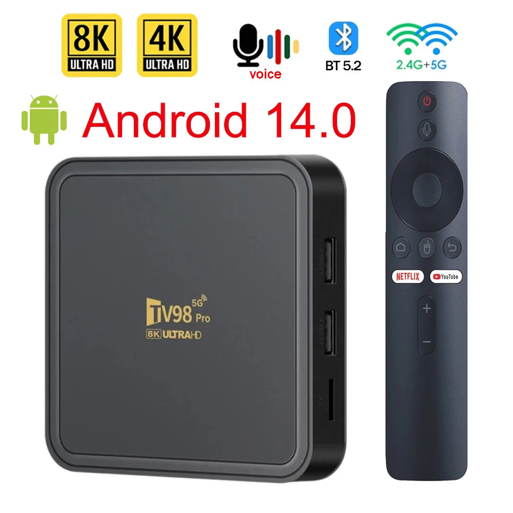 Smart Android H313 - Android 14 - Media Player - with 8K / Bluetooth 5 / Voice Remote