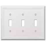 Ascher 3 Gang Toggle Steel Wall Plate - White