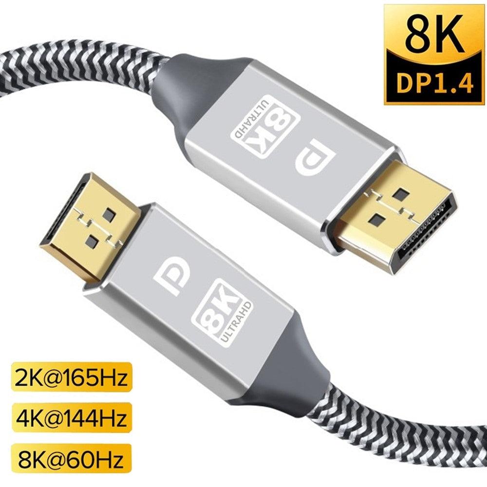 High Speed Display Port TV Cable Audio 8K Video Cable Compatible For PC And Laptop Portable Projector...