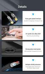 Fast 1.4Gbps 8K 60Hz 4K HDR Display Port Audio Cable for Video PC Laptop TV