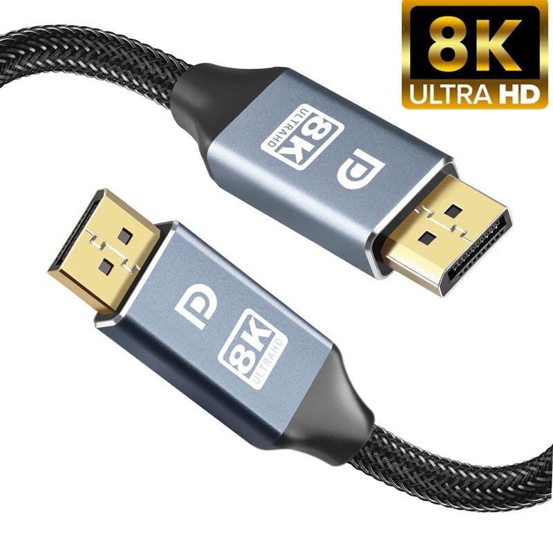 1m/2m/5m High Speed 1.4Gbp Slim and Flexible Ultra HD 8K 4K 144Hz 165Hz Display Port Adapter For Monitor...