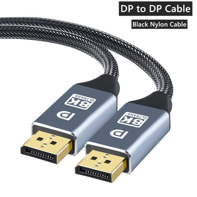 1m/2m/5m High Speed 1.4Gbp Slim and Flexible Ultra HD 8K 4K 144Hz 165Hz Display Port Adapter For Monitor...